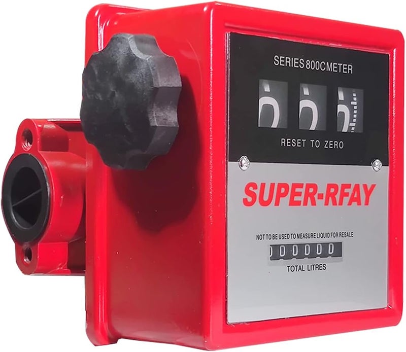 YFIXTOOL 1" Mechanical Fuel Meter 19-75 LPM, 3-Digital Aluminum Diesel Gasoline Flow Liter Meter for Fuel Transfer Pumps - Image 1